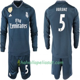 Jalkapallo Pelipaidat Real Madrid VARANE 5 Lasten Vieraspaita 2018-2019 Pitkähihainen